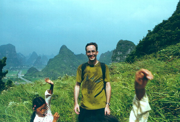 Mischa and local kids