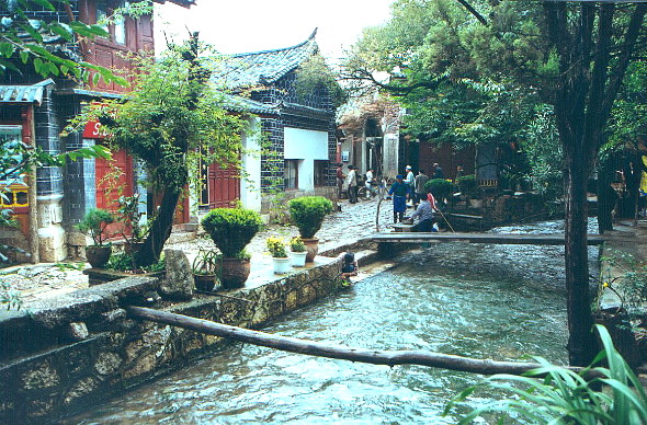 Mountain river flowing through Lijiang