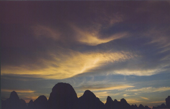 Sunset near Yangshuo, August 1999