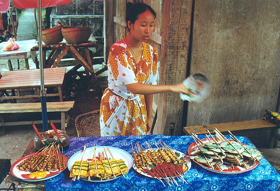 Tropical food for sale, August 1999