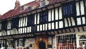 Restored half-timbered building in York