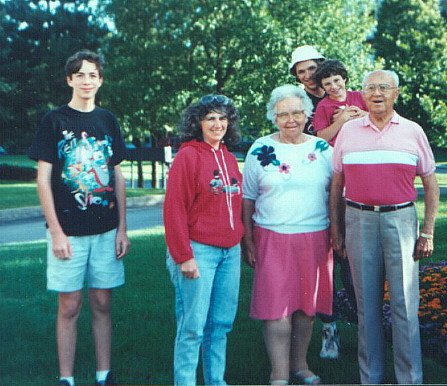 With Barbara, Robin, Ian, great aunt and uncle, London, Ont. July 1992